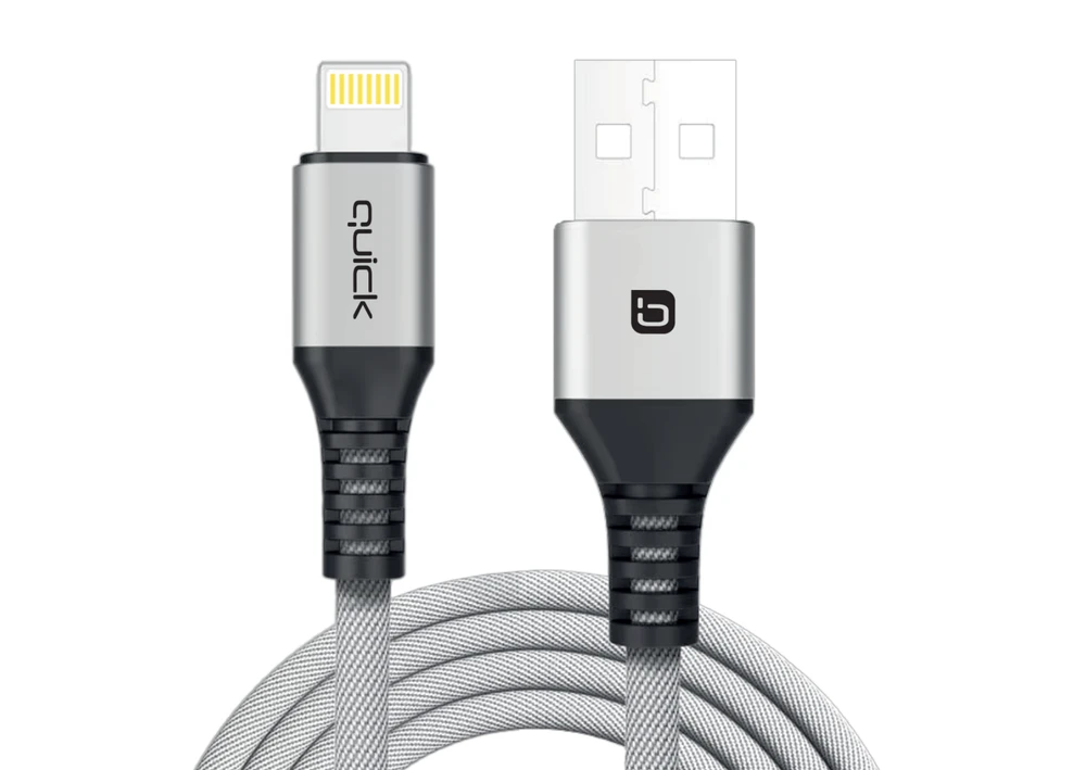 USB kabelis Quick USB-A - Lightning 1,5 m pilkas (4752168141250)