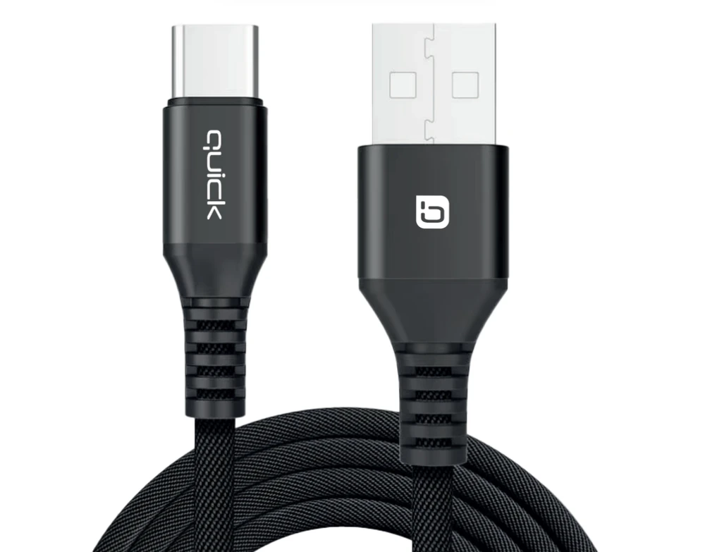USB kabelis Quick USB-A - USB-C 1,5 m raudonas (4752168141281)