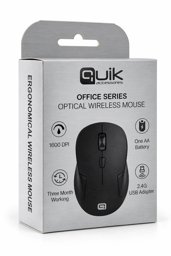 Quik Accessories QOS-1104 Optinė Belaidė pelė 800 / 1000 / 1600 DPI