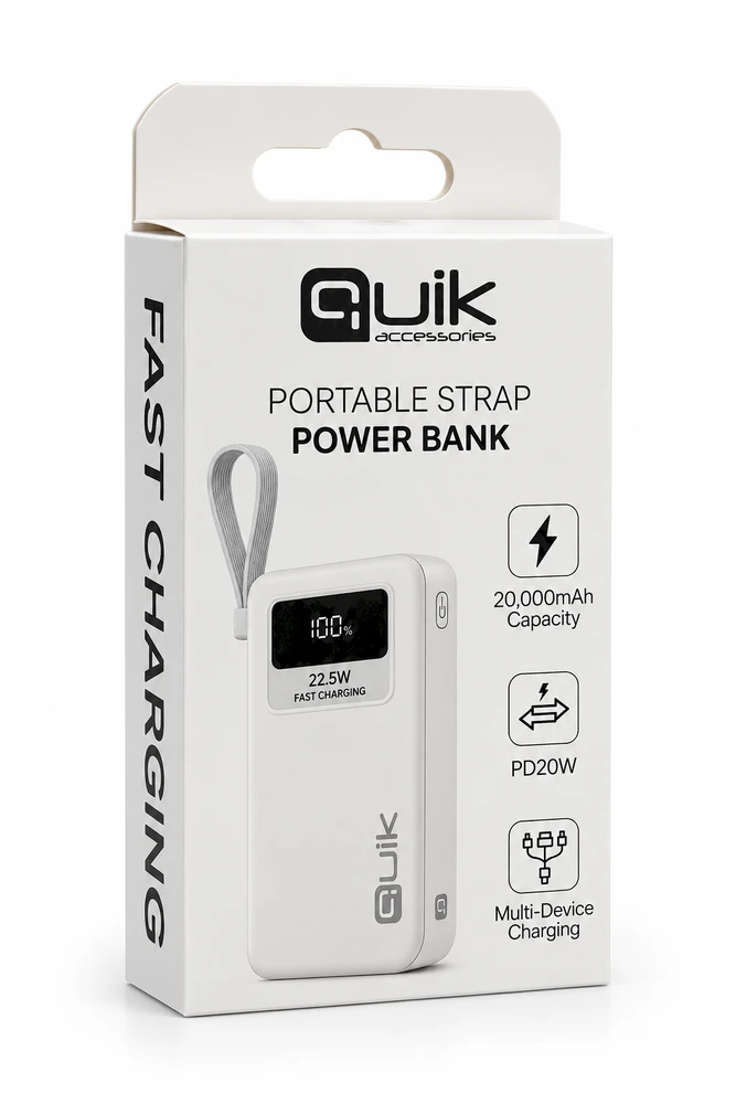Quik Aksesuarai QP-861 Nešiojamas dirželio išorinis akumuliatorius 20.000mAh / 22.5W