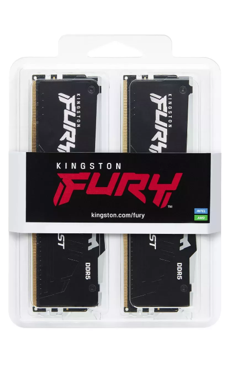 RAM „Kingston KF556C40BBAK2-64“ 64 GB 5600 MT/s DDR5 CL40 DIMM (2 vnt. rinkinys) „FURY Beast RGB“ | „Kingston“