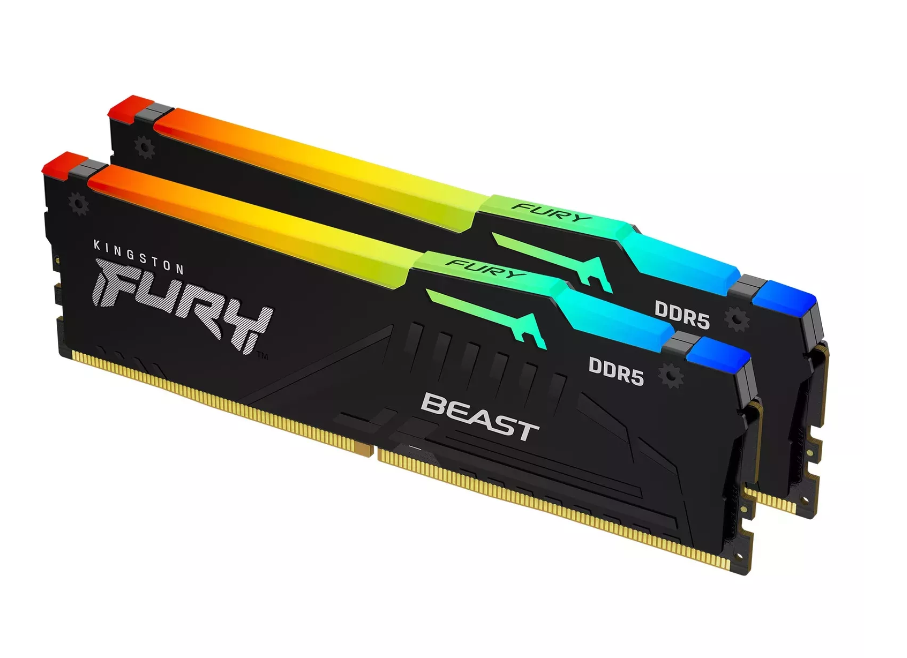 RAM „Kingston KF556C40BBAK2-64“ 64 GB 5600 MT/s DDR5 CL40 DIMM (2 vnt. rinkinys) „FURY Beast RGB“ | „Kingston“