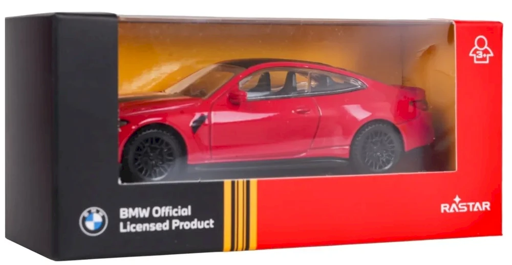 Rastar BMW M4 CS metalinis modelio automobilis 1:43 raudonas