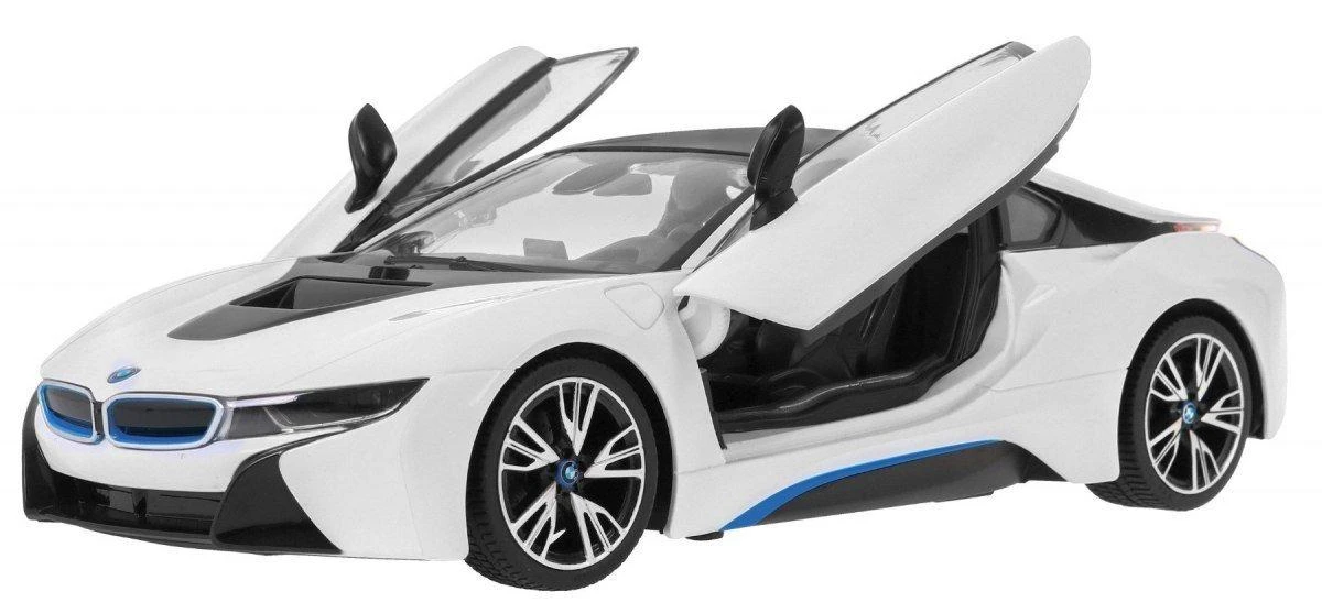 BMW i8 balta RASTAR modeliai 1:14 Nuotolinio valdymo automobilis + 2,4 GHz nuotolinio valdymo pultas