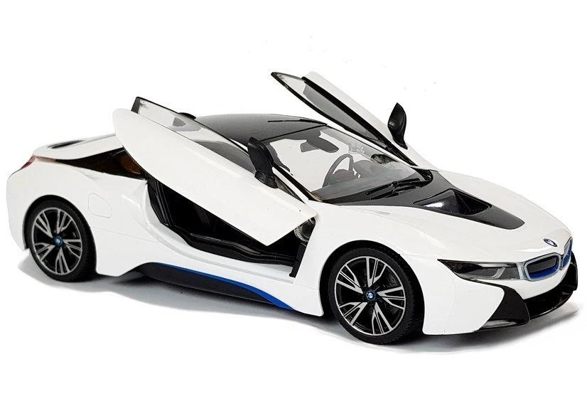 BMW i8 balta RASTAR modeliai 1:14 Nuotolinio valdymo automobilis + 2,4 GHz nuotolinio valdymo pultas