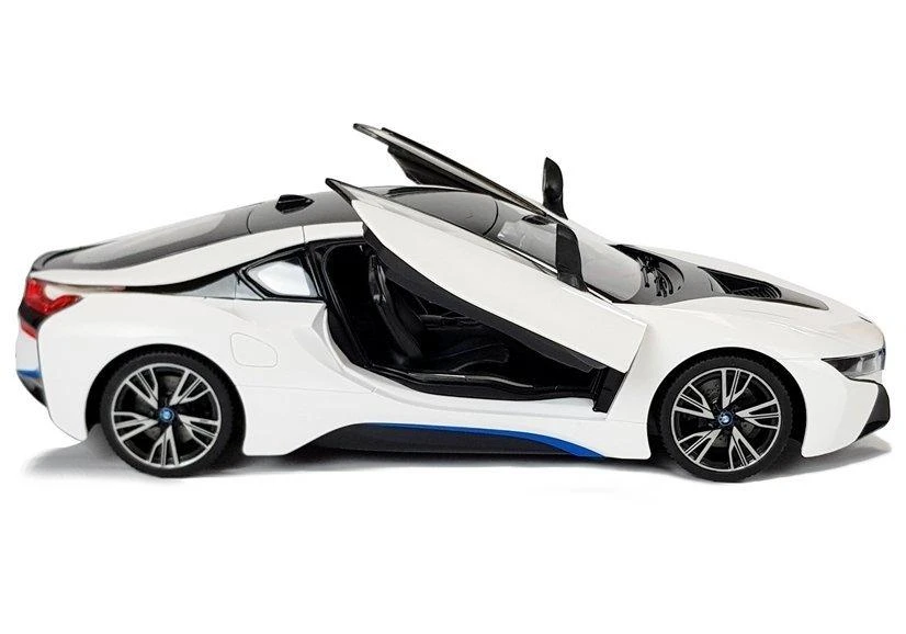 BMW i8 balta RASTAR modeliai 1:14 Nuotolinio valdymo automobilis + 2,4 GHz nuotolinio valdymo pultas