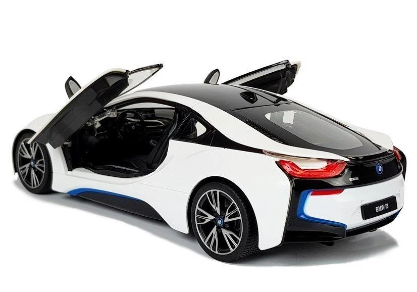 BMW i8 balta RASTAR modeliai 1:14 Nuotolinio valdymo automobilis + 2,4 GHz nuotolinio valdymo pultas