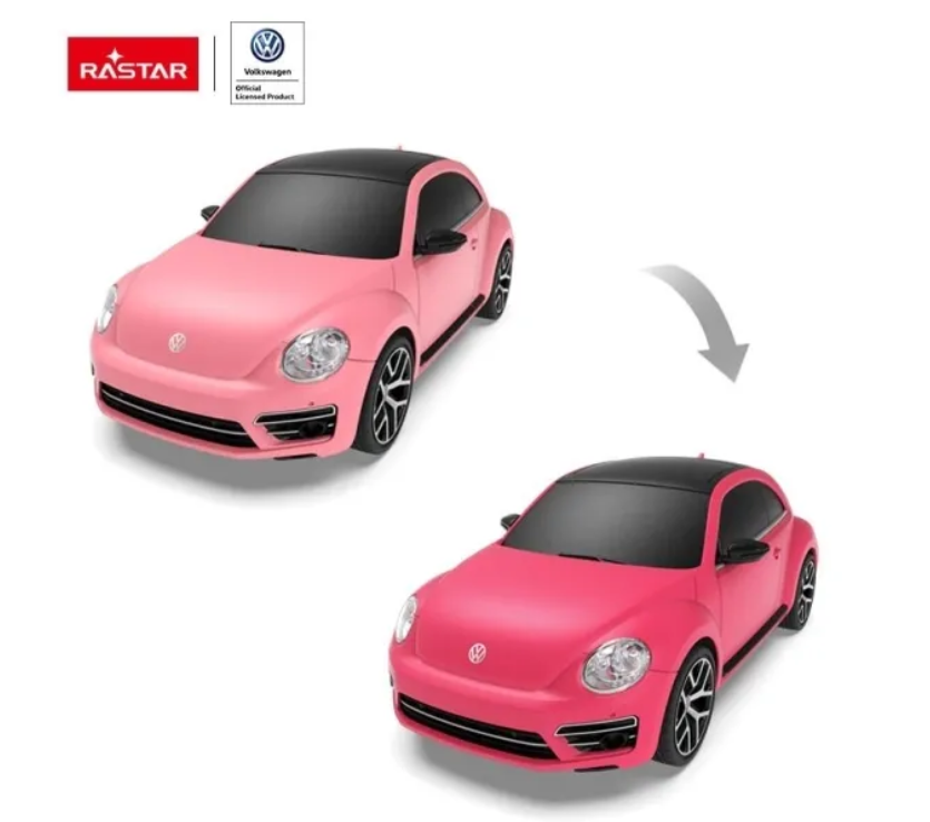 RASTAR R/C 1:24 Volkswagen Beetle nuotolinio valdymo automobilis - keičianti spalvą (rožinis)