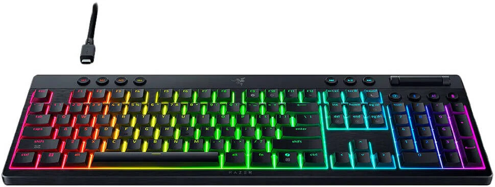 Razer | BlackWidow V4 Low-Profile HyperSpeed | Klaviatūra | Wireless | US | Bluetooth | Žalias Switches | Juodas