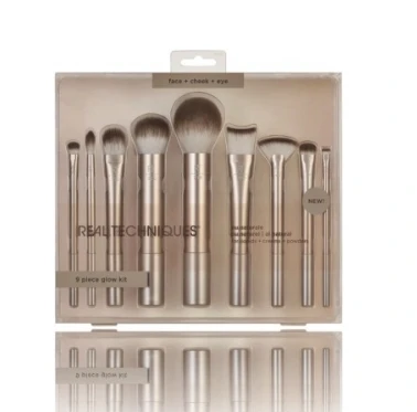 Real Techniques Au Naturale makiažo šepetėlių rinkinys, 9 vnt.
