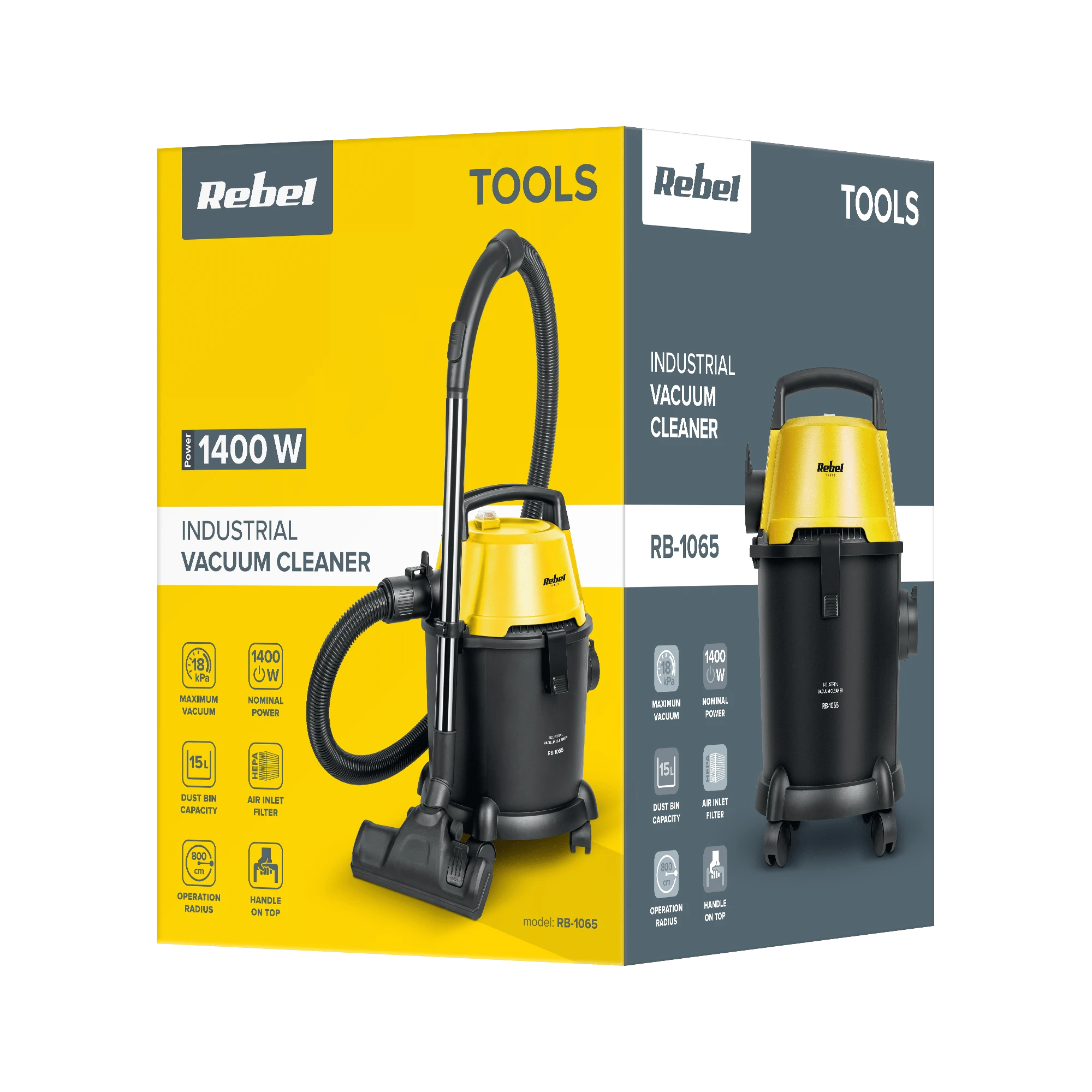 Rebel Pramoninis dulkių siurblys RB-1065 - 1400W
