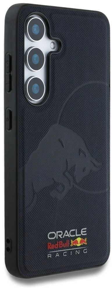 Dėklas Red Bull Raudona Bull Raudonas BULL futerał do Samsung Galaxy S25 RBHMS25S24PUBUFV (Magnetic Meshed PU W/ Debossed Bull) mėlynos spalvos