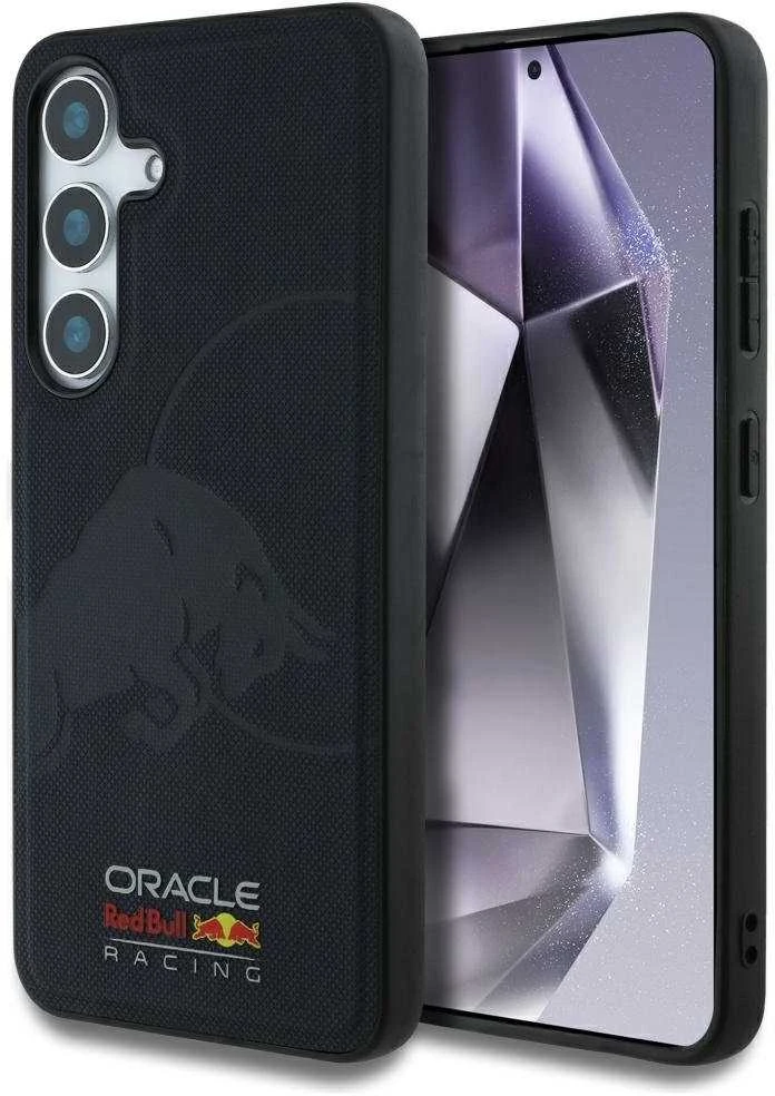 Dėklas Red Bull Raudona Bull Raudonas BULL futerał do Samsung Galaxy S25 RBHMS25S24PUBUFV (Magnetic Meshed PU W/ Debossed Bull) mėlynos spalvos
