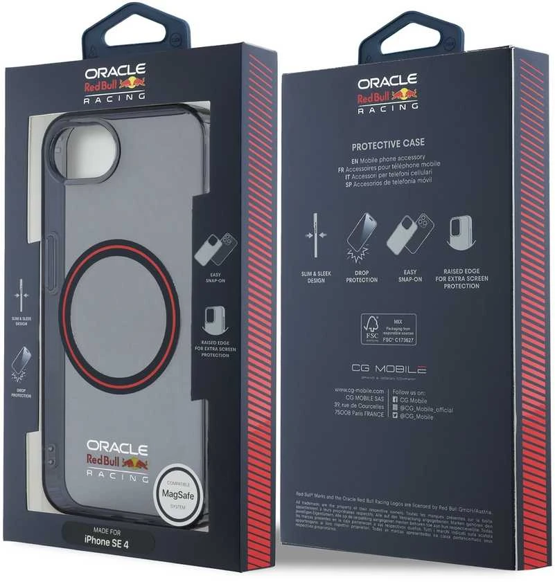 Red Bull Raudona Bull Raudona Bull PC/TPU Raudona Ring MagSafe dėklas skirtas Apple iPhone 16e mėlynos spalvos