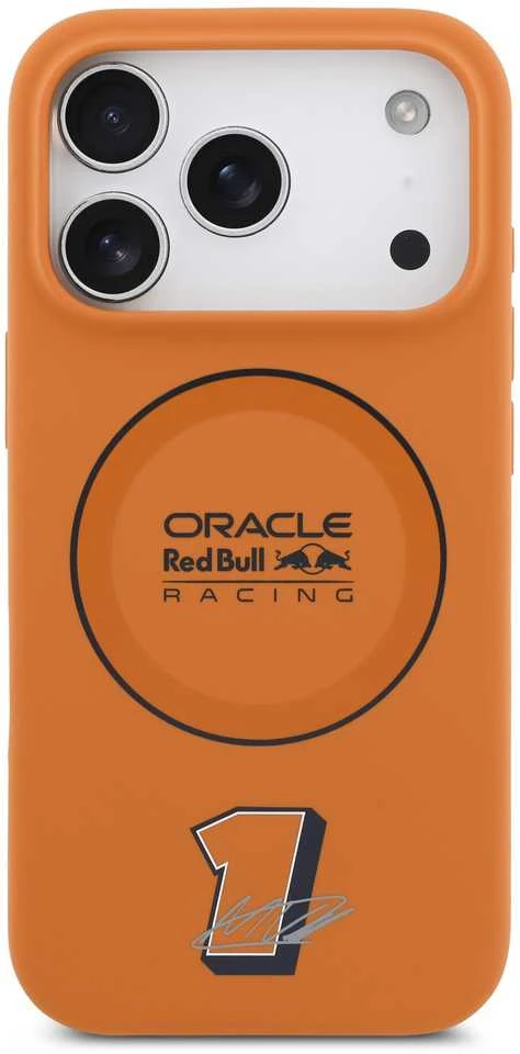 Red Bull Raudona Bull Raudona Bull Silicone Mėlyna Ring MagSafe dėklas skirtas Apple iPhone 17 Pro oranžinės spalvos