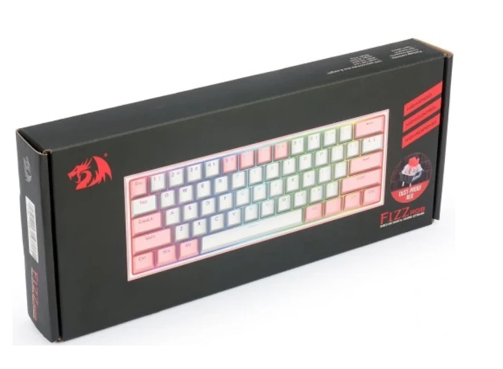 Klaviatūra žaidimams Redragon K617 Fizz RGB Redragon Mechaninė Raudona Switches su laidu mechaninė su pašvietimu balta