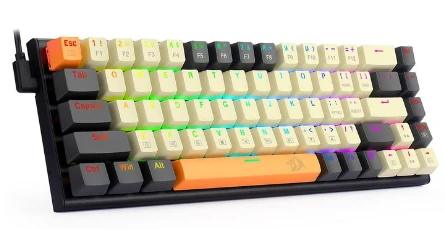 Klaviatūra žaidimams Redragon Ryze RGB K633CGO-RGB Redragon Mechaninė Raudona Switches su laidu mechaninė su pašvietimu geltona