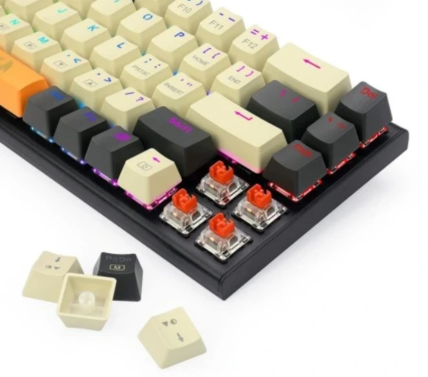 Klaviatūra žaidimams Redragon Ryze RGB K633CGO-RGB Redragon Mechaninė Raudona Switches su laidu mechaninė su pašvietimu geltona