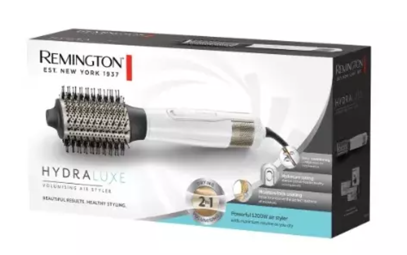 Remingtonas | Hydraluxe Styling | AS8901 | Keraminė šildymo sistema | Jonų kondicionavimas | Šildymo lygių skaičius 3 | 1200 W | Baltas
