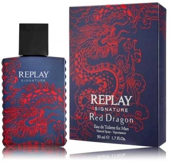 Replay Signature Raudona Dragon EDT tualetinis vanduo vyrams, 50 ml