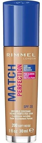 Rimmel London Match Perfection 24HR SPF20 Foundation 081 Fair Ivory, 30 ml