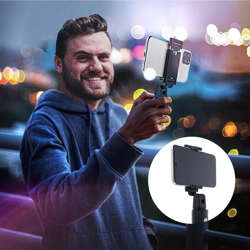 „RoGer 2in1“ asmenukių lazda + trikojis, teleskopinis stovas su „Bluetooth“ nuotolinio valdymo pultu