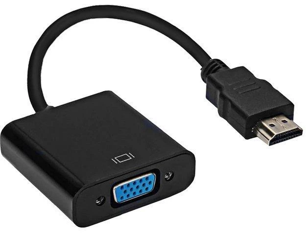 Juodas HDMI į VGA video adapteris