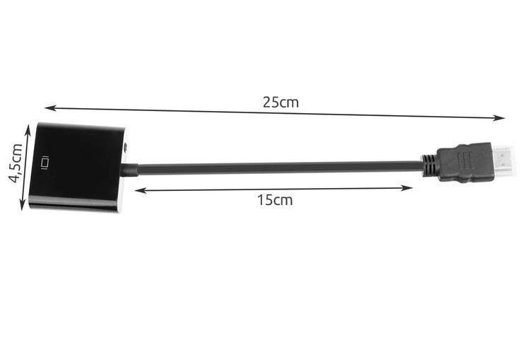 RoGer Adapteris to Transfer HDMI to VGA (+Audio) Juodas