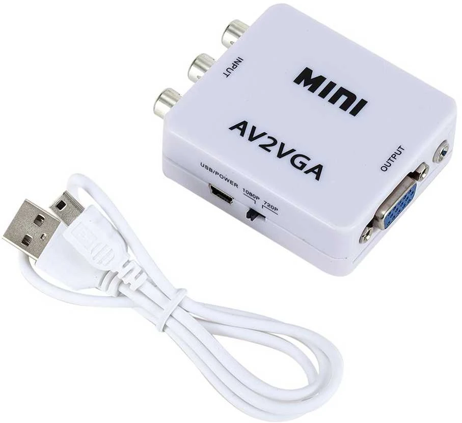„RoGer“ adapteris RCA į VGA signalo perdavimui (+garsas) Baltas