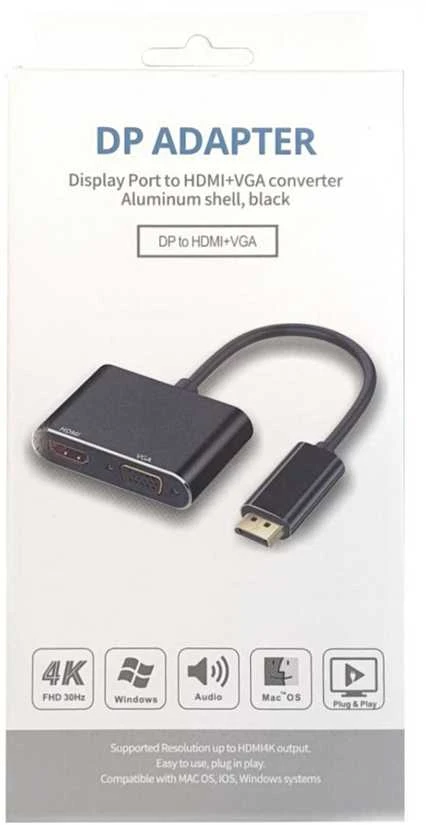 „RoGer“ DisplayPort į HDMI + VGA adapteris v1.4 / 4K@30Hz