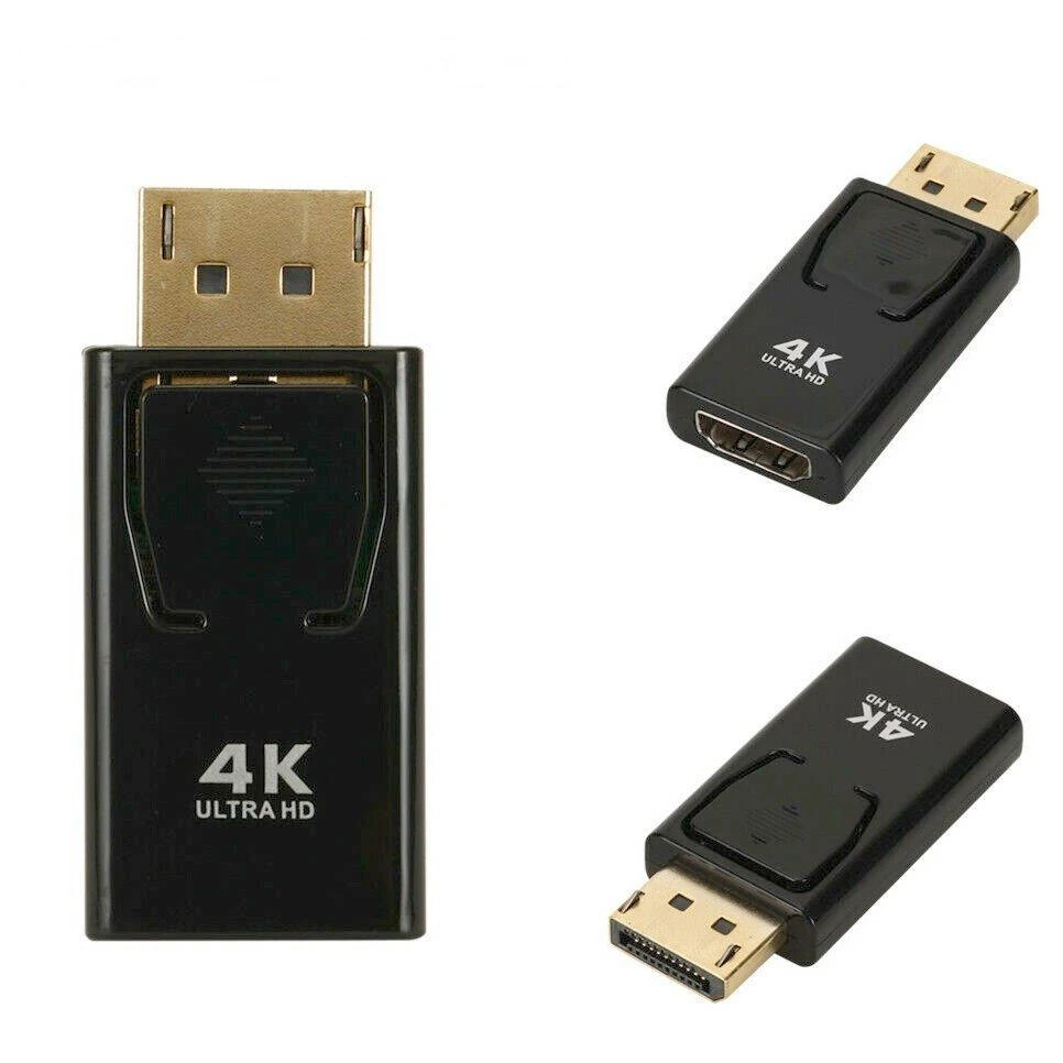 Juodas DisplayPort į HDMI adapteris 4K