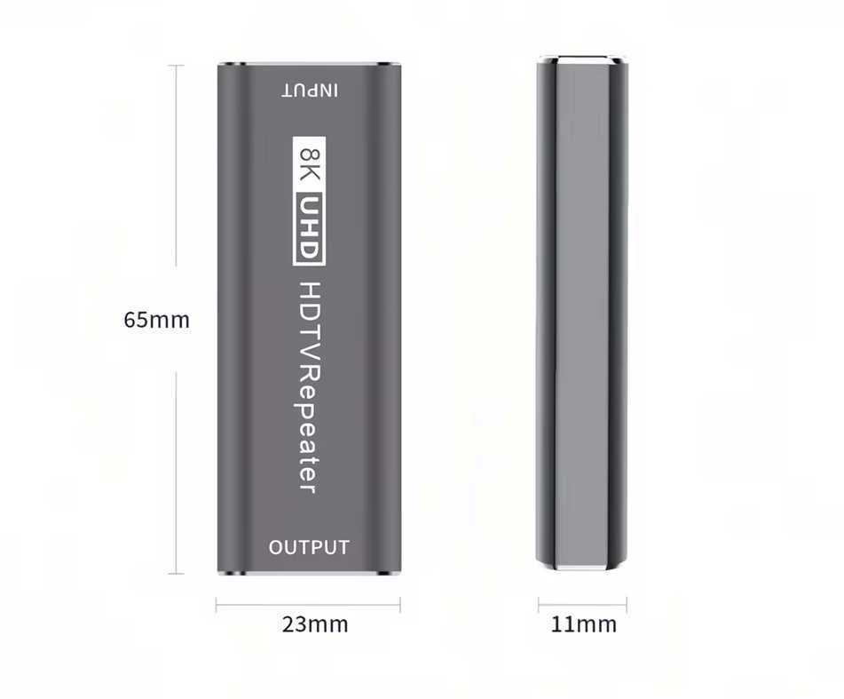 HDMI 8K signalo kartotuvo matmenys ir korpusas