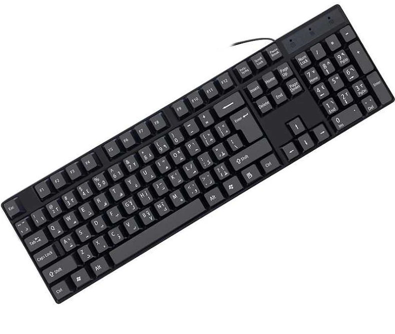 Klaviatūra Roger K1800 su laidu Biurowa USB Juoda