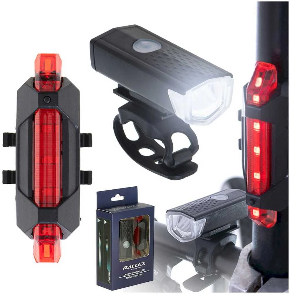 Roger LED dviračių žibintų galinis-priekinis komplektas USB