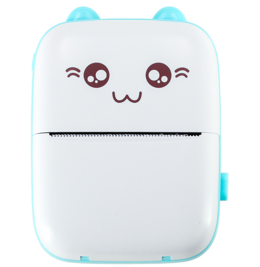 Ikonka KIK Mini terminis etikečių spausdintuvas + USB laidas, mėlynas