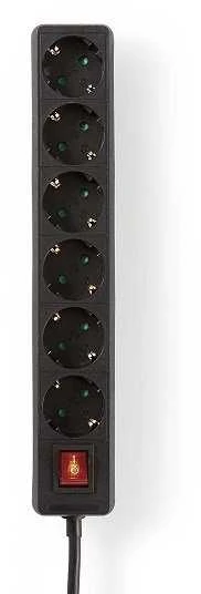 Roger „Nedis EXSO630F2BK“ – 3 m – vidinis – IP20 – juodas – 6 kintamosios srovės lizdai – 230 V