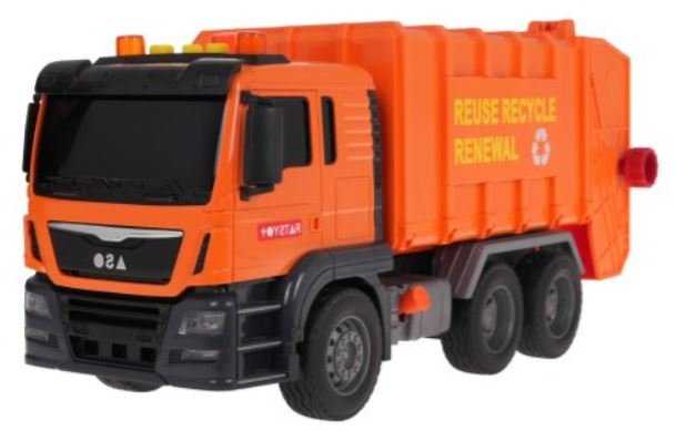 RoGer Oranžinis šiukšlių automobilis su garso funkcija + priedai