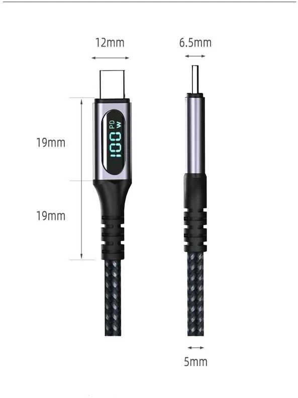 RoGer PD24VB USB-C 4.0 kabelis su voltmetru PD240W / 40Gbps / 8K60Hz / 1m