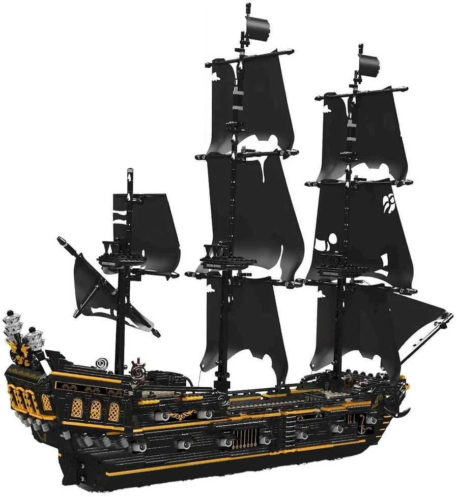 Roger Konstruktorius Piratų laivas Juodas 3180 el.