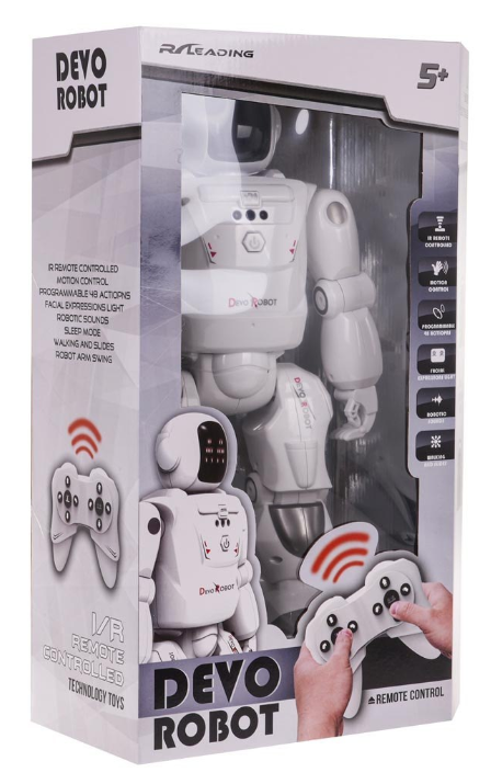 RAMIZ Radijo bangomis valdomas baltas robotas Mega R/C