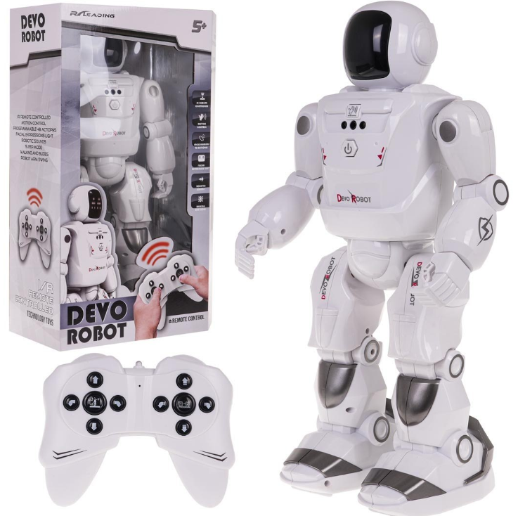 RAMIZ Radijo bangomis valdomas baltas robotas Mega R/C