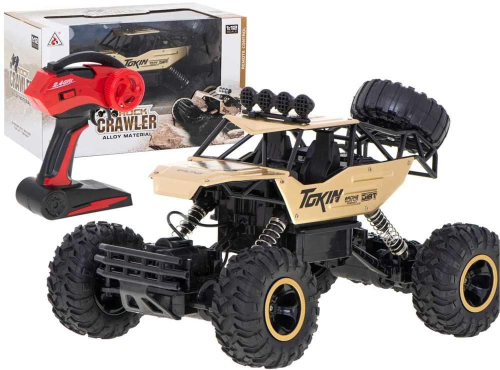 Ikonka RC automobilis Rock Crawler 1:12 4WD METAL aukso spalvos