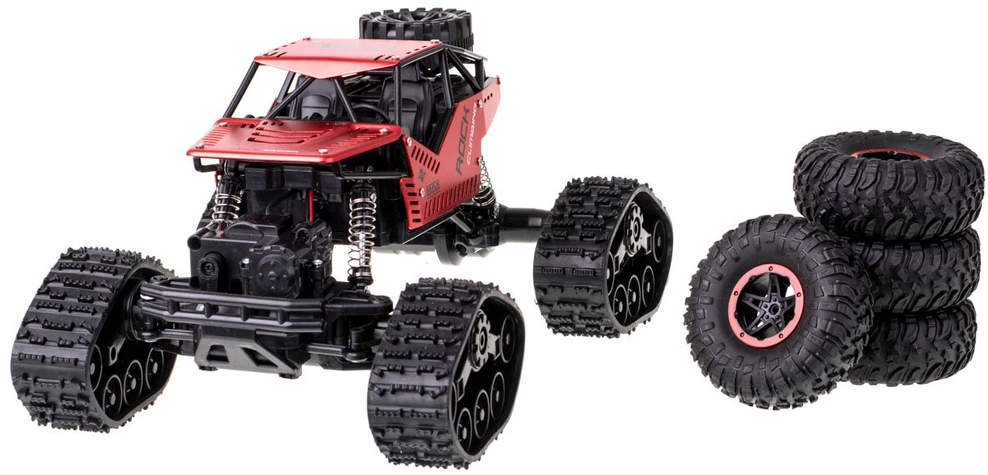 RoGer Rock Crawler 2in1 radijo valdomas automobilis / 2.4Ghz / 4x4 / 20 km/h / 1:16 / Raudonas