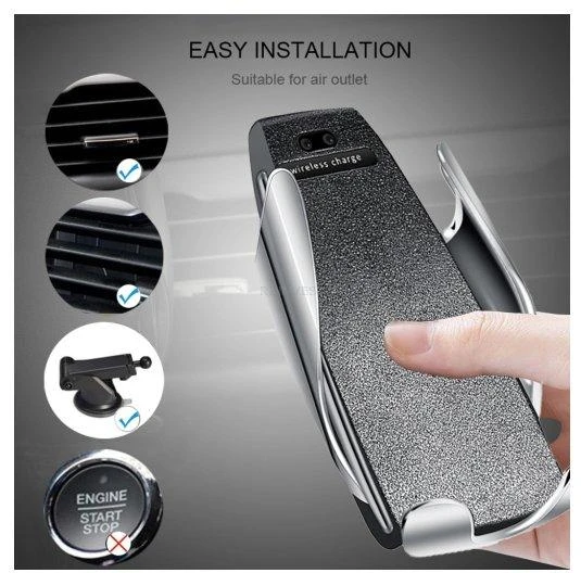„Roger RoGer S5“ automobilio laikiklis su belaidžiu įkrovimu (10 W), skirtas...