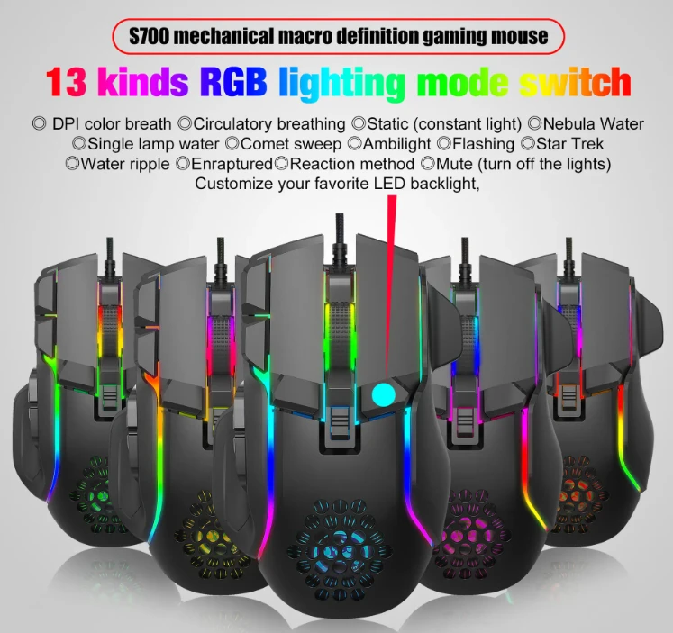 Pelė Roger S700 Juodas DPI 12800 RGB
