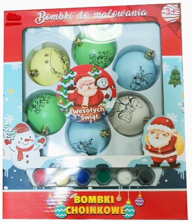 RoGer Kalėdinių eglutės žaisliukų su dažais rinkinys