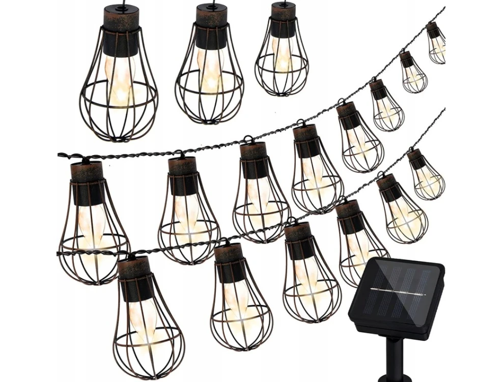 Ikonka Sodo žibintai saulės lempučių girlianda palėpėje 10LED