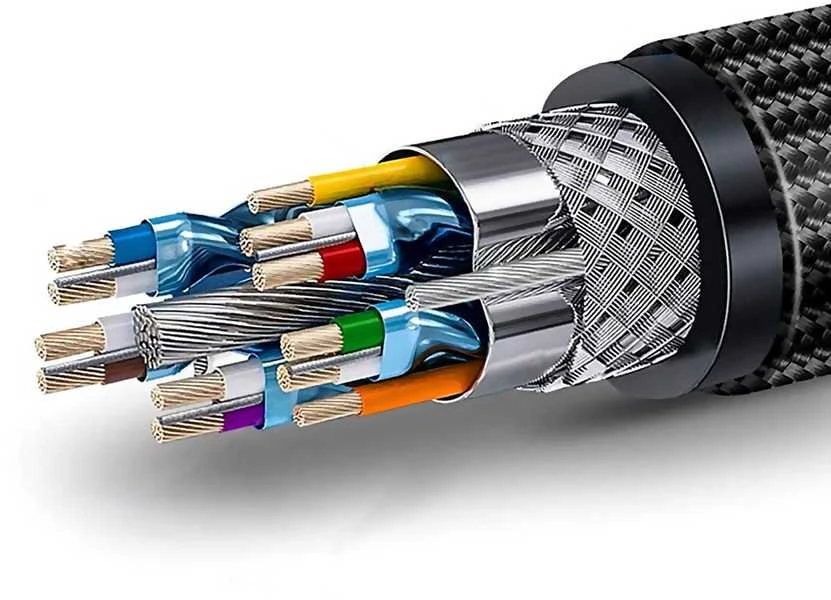 HDMI 2.1 laido vidinė struktūra ir ekranavimas
