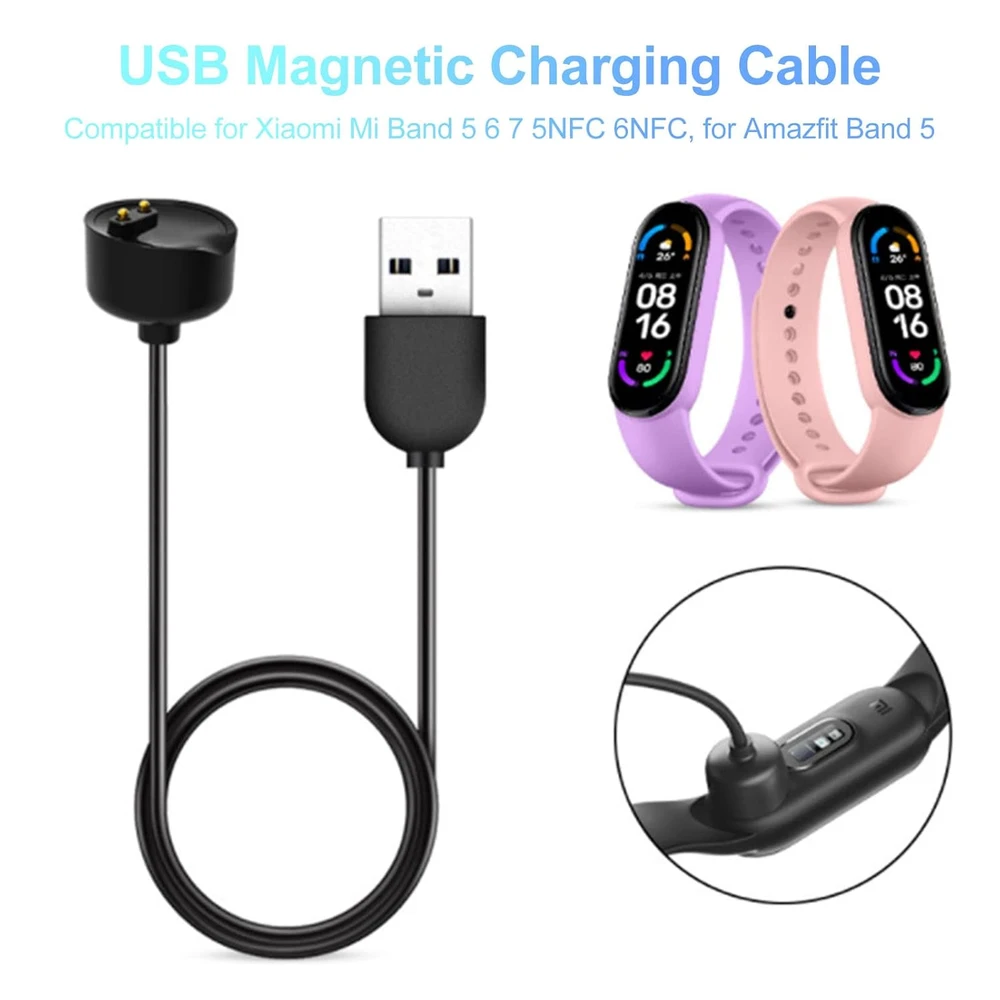 Roger Išmaniojo laikrodžio Xiaomi Mi Band 5/6/7 USB įkroviklis, 40 cm