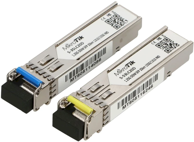Šakotuvas MIKROTIK MT S-3553LC20D MikroTik S-3553LC20D 1.25G SFP 1xLC (SM) 1310nm/1550nm 20km ( Pair!)